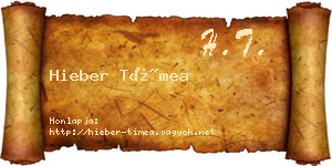 Hieber Tímea névjegykártya
